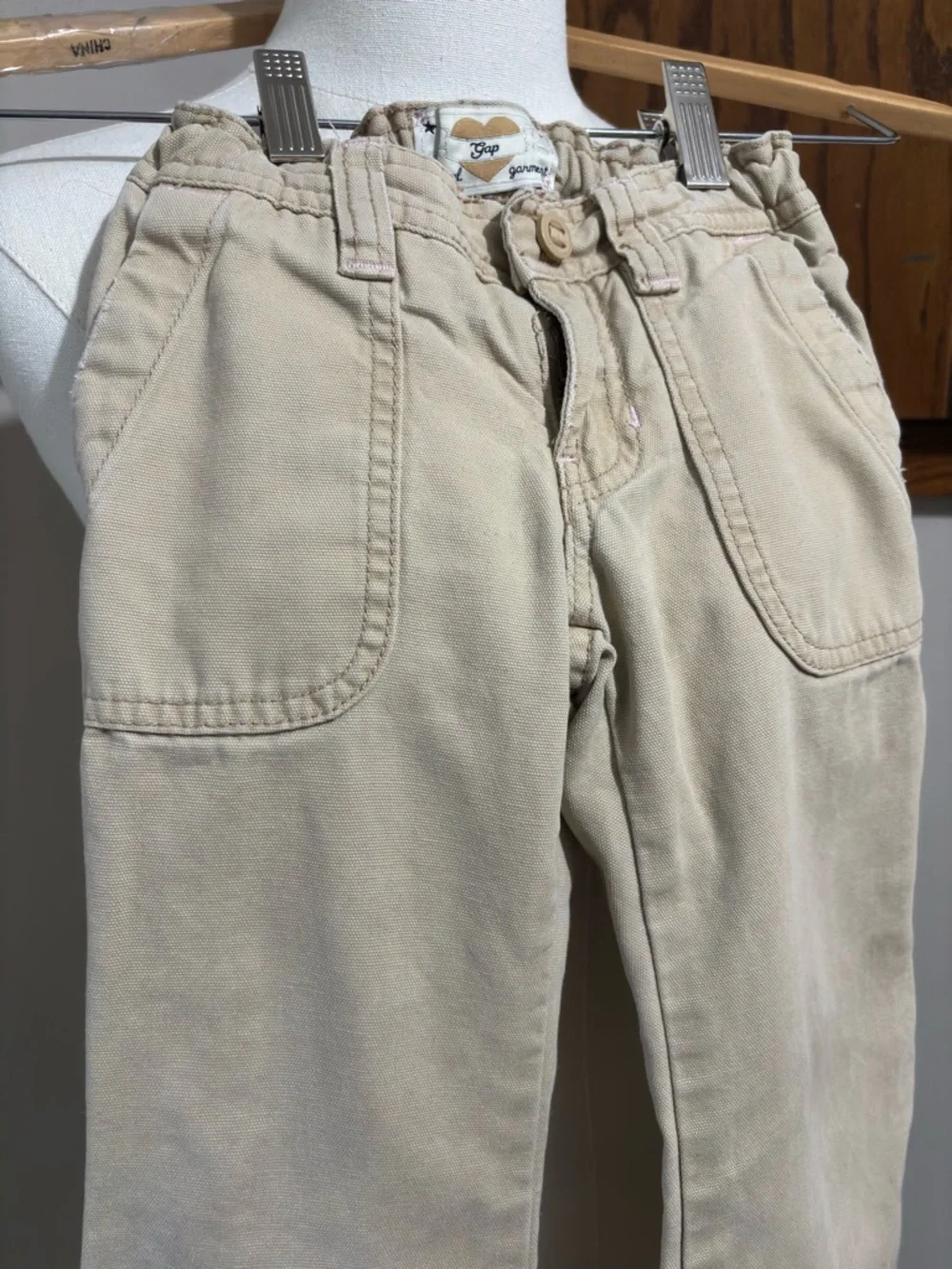 Gap Kids Vintage Bootcut Flare Pants Size 4 Regular Khaki Beige